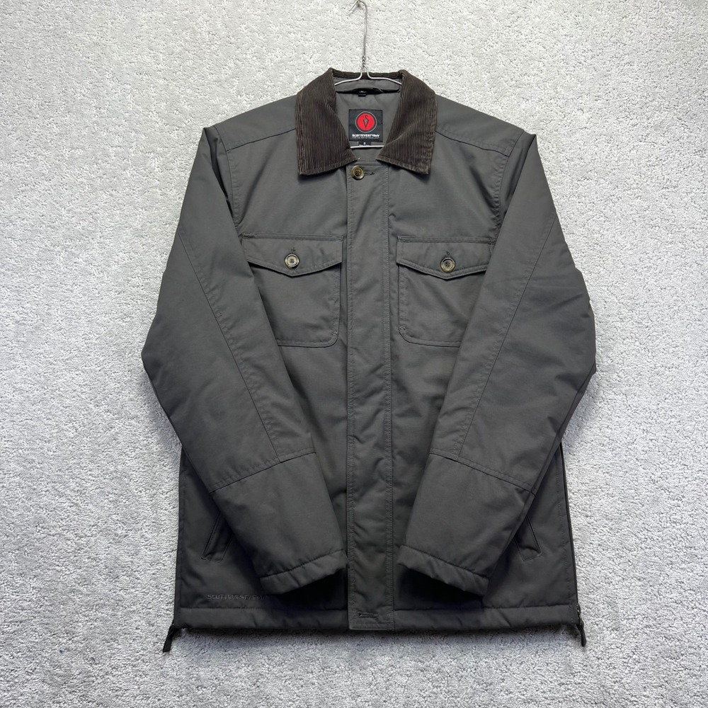 SCOTTEVEST Jacket Men Small Gray TEC Utility Field Work Tactical Quilt Lined